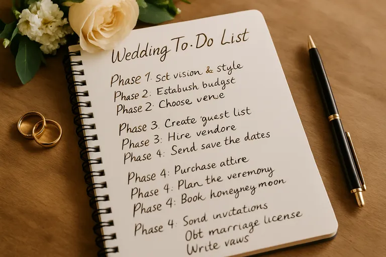 Je wedding to-do list in 4 fasen