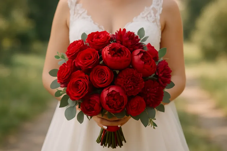 Rode romantiek: een rood bruidsboeket dat jouw stijl laat stralen