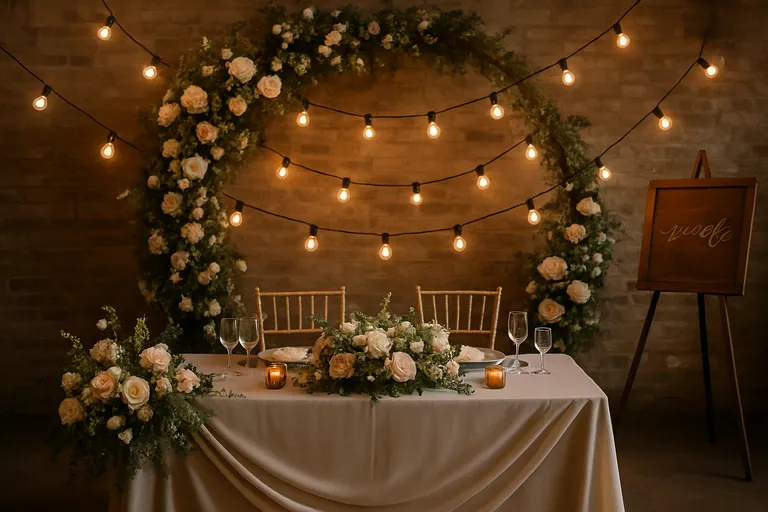 Stijlvolle versiering voor je huwelijk: bloemen, licht en persoonlijke details